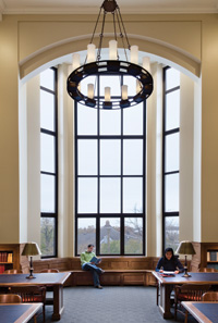 Weil Hall interior with chandelier